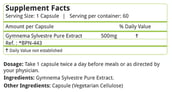 Natures Velvet Gymnema sylvestre Pure Extract (500 mg), 60 capsules