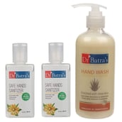 1 - Dr Batra's Hand Wash & Safe Hand Sanitizer Combo,  Enriched with Calendula Extracts  3 Piece(s)/Pack  Kills 99.9% of Germs 