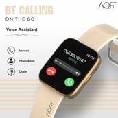2 - AQFiT W9 Quad Bluetooth Calling Smartwatch, Gold Free Size