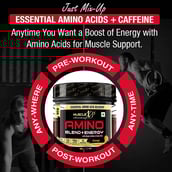 7 - MuscleXP Amino Blend & Energy Powder,  0.88 lb  50 Servings  Orange 