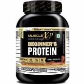 1 - MuscleXP Beginner's Protein with Digestive Enzymes, 2.2 lb Double Chocolate - Jar