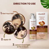 4 - Health Veda Organics Moroccan Argan Hair Oil,  200 ml  for Long and Strong Hair 
