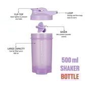 2 - GHC Brisqore Smart Classic Leakproof Protein Shaker,  Purple  500 ml 