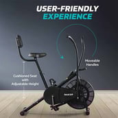 4 - beatXP Vortex Active 2M Air Bike with Adjustable Cushioned Seat, Moving Handles & Back Support (Black)