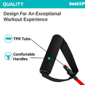5 - beatXP Single Toning Tube with Adjustable Comfort Handles, Red 54inch - 35 Lbs