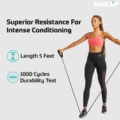 3 - beatXP Single Toning Tube with Adjustable Comfort Handles,  Grey  54inch - 35 Lbs 