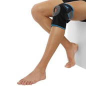 5 - Nivia Orthopedic Knee Support Open Patella Adjustable (MB-08),  Grey-Black  Free Size 