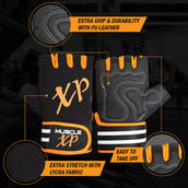 6 - MuscleXP Coral-Fit Sports Gym Gloves, Black & Orange Free Size
