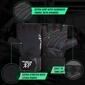 6 - MuscleXP Maestro-Wrap Fitness Workout Gym Gloves, Black Free Size