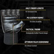 10 - MuscleXP Firm Stud Workout Gym Gloves,  Jet-Black  Free Size 