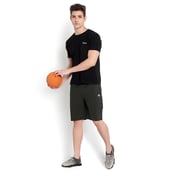 6 - John Ally Dry-Fit Gym Workout Shorts with Zipper Pockets & Cargo Deep Pockets,  Small  Dark Olive Green 