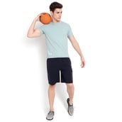 6 - John Ally Dry-Fit Gym Workout Shorts with Zipper Pockets & Flap Pockets, Large Midnight Blue