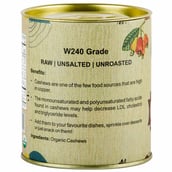2 - Praakritik Organic Whole Cashew W240,  200 g  Natural 