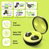 7 - Zebronics Zeb-Sound Bomb 1 TWS Earbuds,  Black Green 