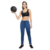 6 - John Ally Women's Gym Zipper Track Pant with Sweat Wicking, Berlin Blue Medium