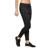 2 - John Ally Women's Gym Track Pant Zipper Pocket with Anti-Microbial Technology,  Jet Black  Large 