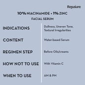 4 - Rejusure Niacinamide + Zinc Face Serum,  10 ml  for Oily and Normal Skin 