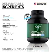 3 - Bolt Biozyme Plant Protein Super-Charged with Phycocyanin,  2 lb  Simply Unflavored 