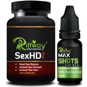 Riffway Sex HD Plus 15 Capsules & Max Shots Oil 15 ml Combo,  2 Piece(s)/Pack 