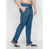2 - John Ally Gymwear Trackpant for Men with Zipper Pockets & Dryfit Fabric,  Berlin Blue  Medium 