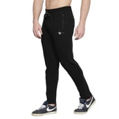 1 - John Ally Gymwear Trackpant for Men with Zipper Pockets & Dryfit Fabric,  Jet Black  Large 