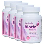 NutriLeon Biotin (Pack of 4),  60 capsules  Unflavoured 