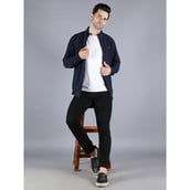 7 - John Ally Winter Gym Jacket for Men, Navy Blue Medium