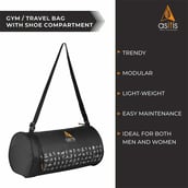 2 - Asitis Nutrition Gym Bag with Shoe Compartment,  Black 