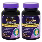 Natrol Biotin (10,000 mcg) Pack of 2,  100 tablet(s)  Unflavoured 