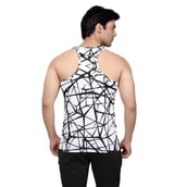 Omtex Sublimated Gym Tank,  Criss Cross White  XL 