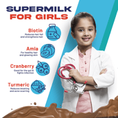 6 - Gritzo SuperMilk Personalized Protein & Nutrition Drink For 8-12yr Girls OP,  400 g  Natural Double Chocolate 