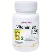 Biotrex Vitamin B2 (100 mg),  60 capsules  Unflavoured 