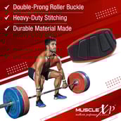 4 - MuscleXP Gym Nylon Padded Weightlifting Belt, Black XL