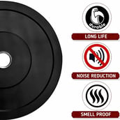 3 - BULLAR Rubber Spare Weight Plates Set for Home Gym,  Black (Pair)  2.5 kg 