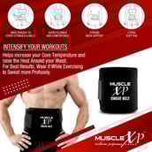 5 - MuscleXP Sweat Belt, Black 46 inches