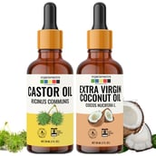 1 - Organix Mantra Castor Oil & Extra Virgin Coconut Oil Combo,  30 ml 