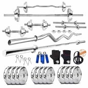 1 - BULLAR 40 kg Chrome Plated Steel Home Gym Set