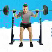 6 - BULLAR Squat Stand for Home Gym,  Black & Blue 