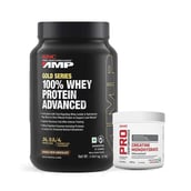 GNC Amp Gold Series 100% Whey Protein Advanced 2lb & Creatine Monohydrate 0.22lb Combo,  2 Piece(s)/Pack  Double Rich Chocolate & Unflavoured 