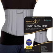1 - MuscleXP Lumbo Sacral Belt,  Grey  Medium 