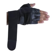 1 - Love4ride Workout Gym Gloves with Wrist Support Band, Black Free Size