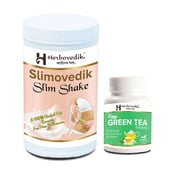 1 - Herbovedik Slim Shake & Fizzy Green Tea Tablets Combo,  2 Piece(s)/Pack  Unflavoured 