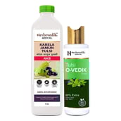 1 - Herbovedik Jamun Karela Juice & Tulsi Drop Combo,  Unflavoured  2 Piece(s)/Pack 