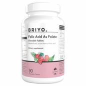 1 - Briyo Folic Acid as Folate, Natural Raspberry 90 chewable tablet(s)