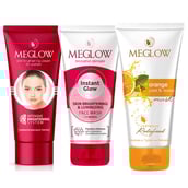 1 - Meglow Women Skin Brightening Combo Pack,  3 Piece(s)/Pack  for Glowing & Radiance Skin 