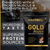 4 - Nakpro Gold Plus+ Whey Protein Concentrate,  2.2 lb  Coffee 