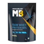 7 - MuscleBlaze Raw Whey Protein 80% Powder,  2.2 lb  Unflavoured 