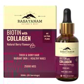 1 - Rasayanam Biotin with Collagen 25000mcg, 50 ml Natural Berry