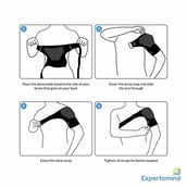 2 - Expertomind Shoulder Support with Adjustable Brace Strap,  Black  Free Size 