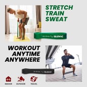3 - SLOVIC TPE Resistance Band with Door Hanger,  Green  Free Size 